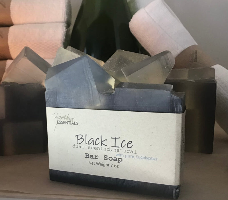 Black Ice, Dual-Scented Artisan Bar Soap, Surfactant-free, Single Bar