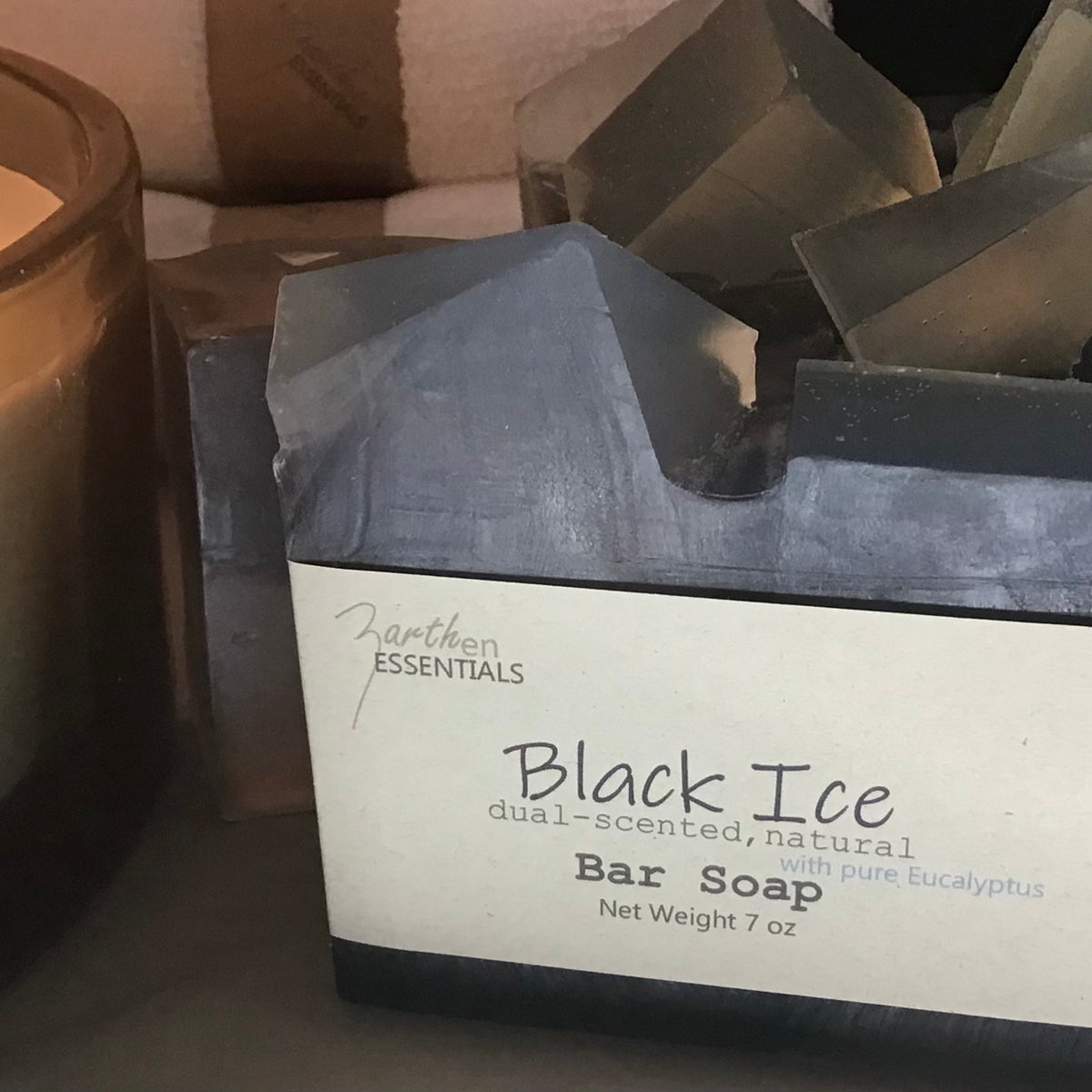 Black Ice, Dual-Scented Artisan Bar Soap, Surfactant-free, Single Bar
