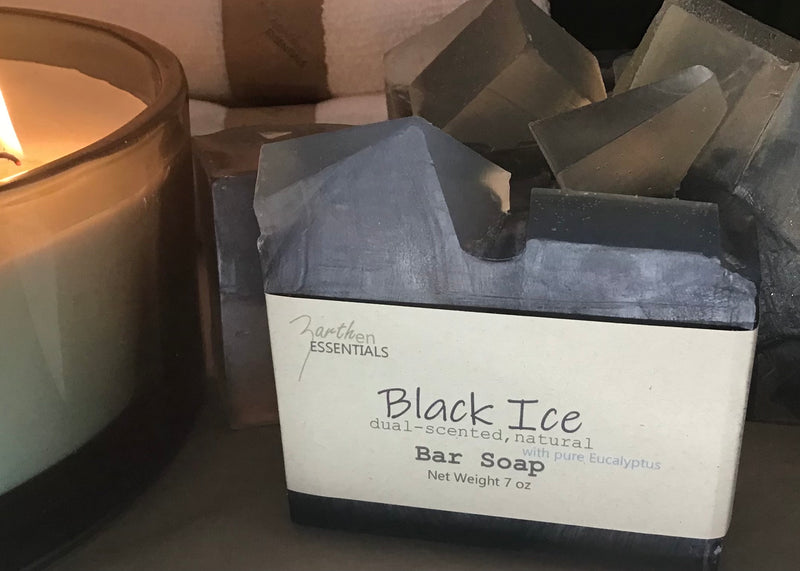Black Ice, Dual-Scented Artisan Bar Soap, Surfactant-free, Single Bar