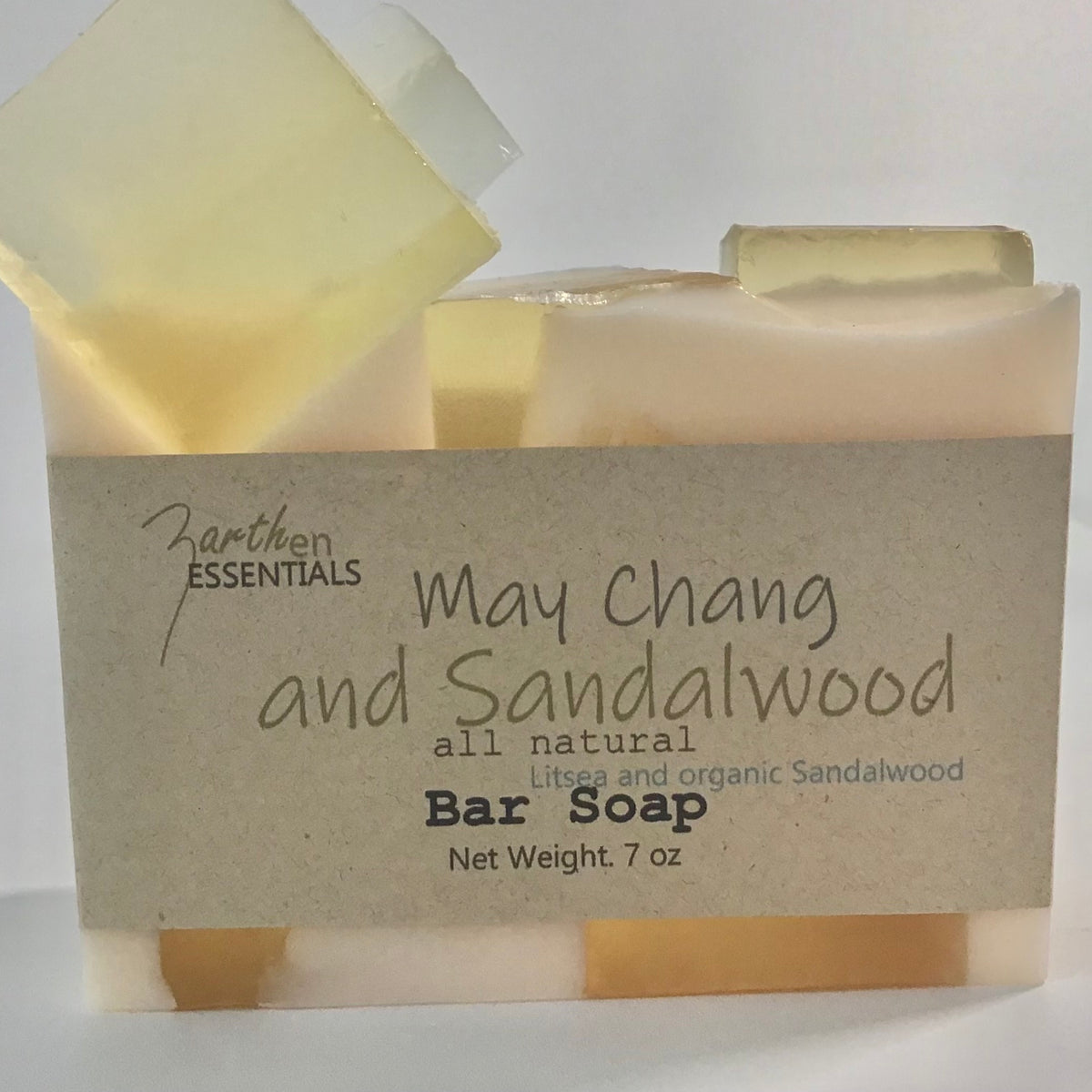 May Chang and Sandalwood, Dual-Scented Artisan Bar Soap, Surfactant-free, Single Bar