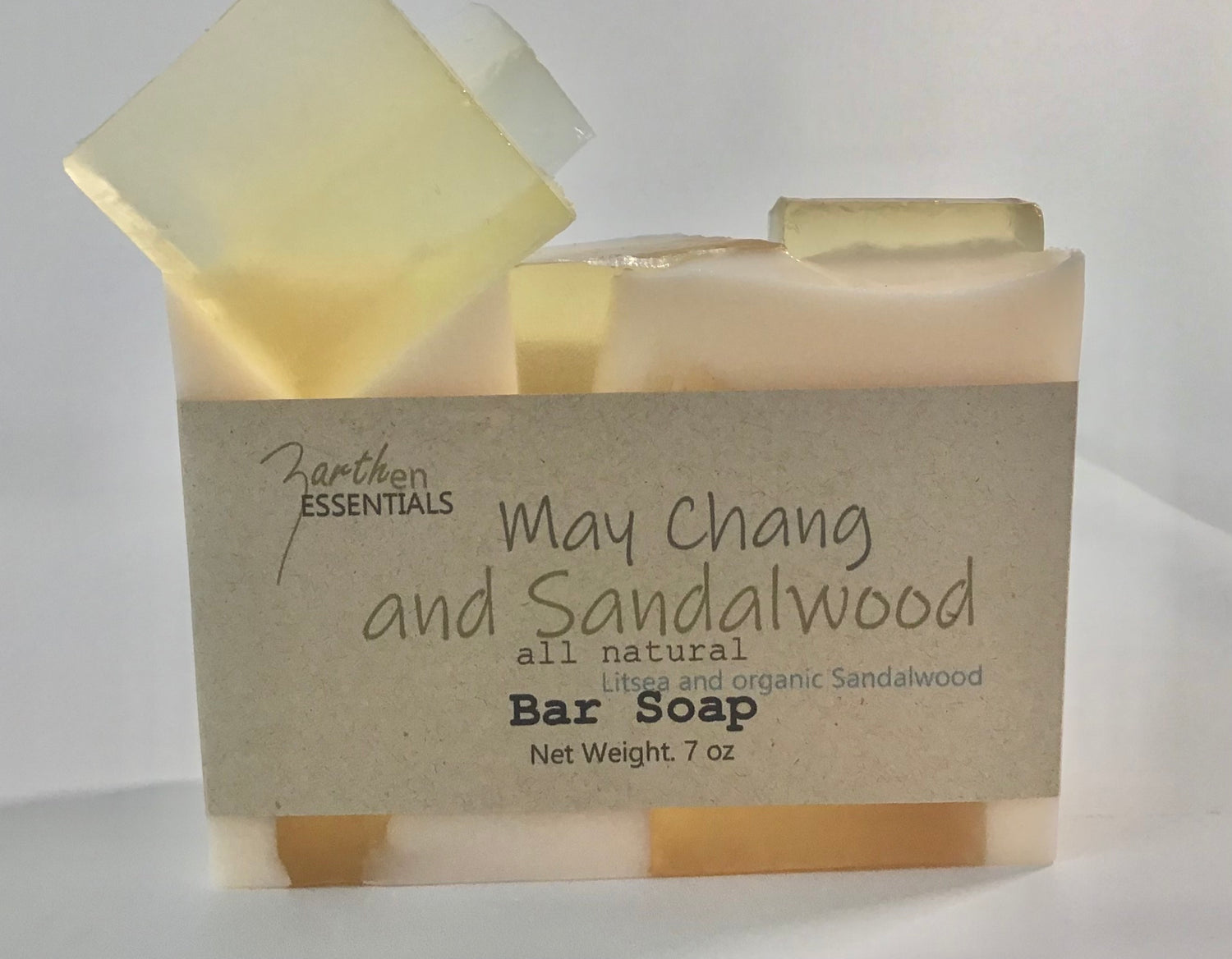 May Chang and Sandalwood, Dual-Scented Artisan Bar Soap, Surfactant-free, Single Bar