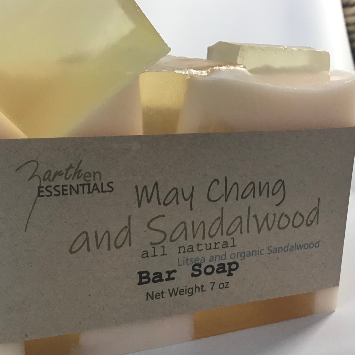 May Chang and Sandalwood, Dual-Scented Artisan Bar Soap, Surfactant-free, Single Bar