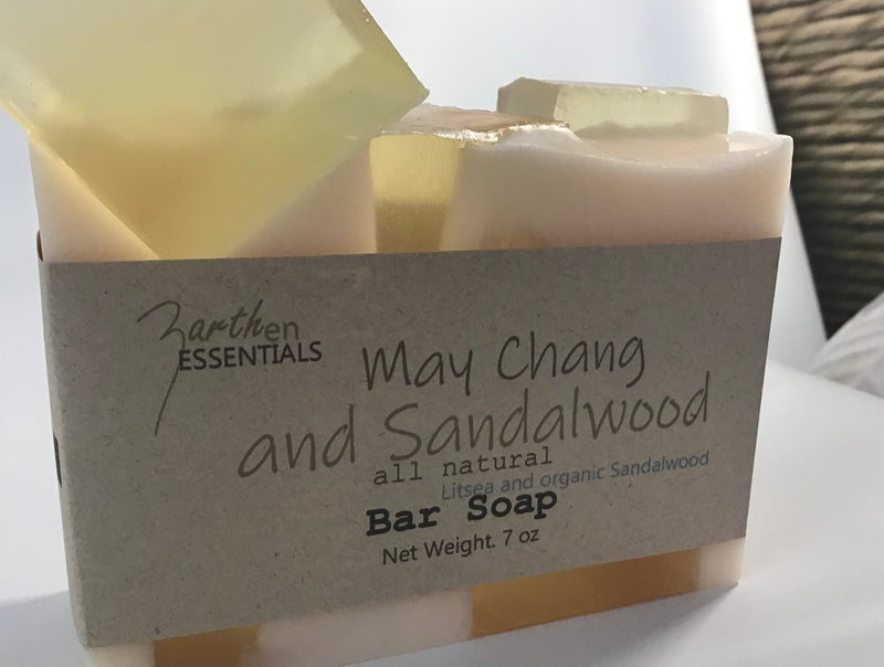 May Chang and Sandalwood, Dual-Scented Artisan Bar Soap, Surfactant-free, Single Bar