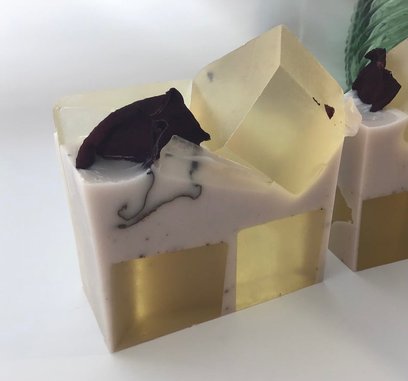 Rose and Sandalwood, Dual-Scented Artisan Bar Soap, Surfactant-free, Single Bar