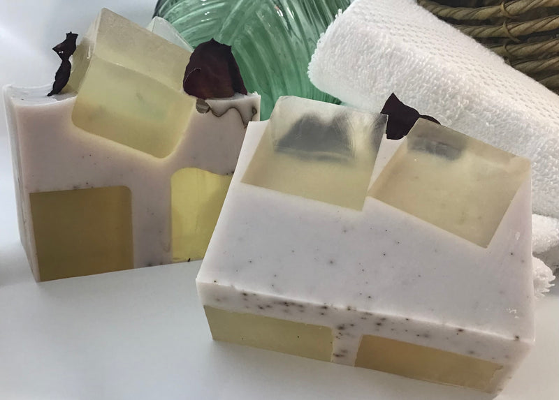 Rose and Sandalwood, Dual-Scented Artisan Bar Soap, Surfactant-free, Single Bar