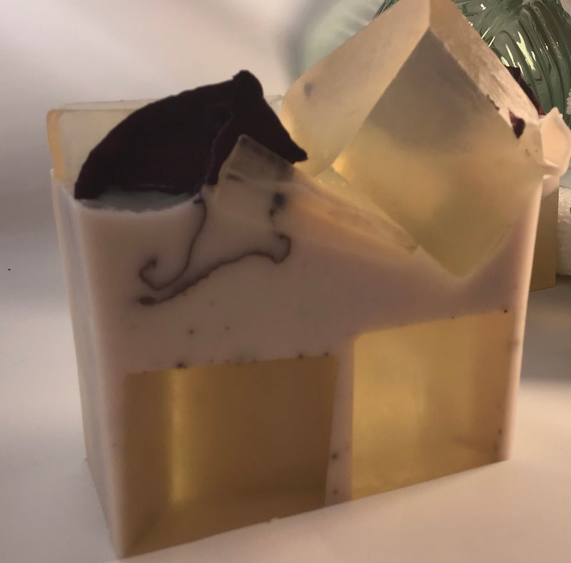 Rose and Sandalwood, Dual-Scented Artisan Bar Soap, Surfactant-free, Single Bar
