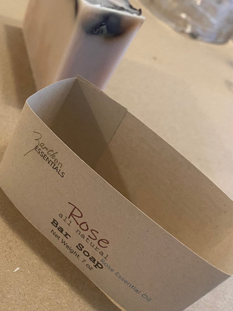 Rose, Handmade Artisan Bar Soap with Pure Rosa Damascena Essential Oil, Surfactant-free, Single Bar