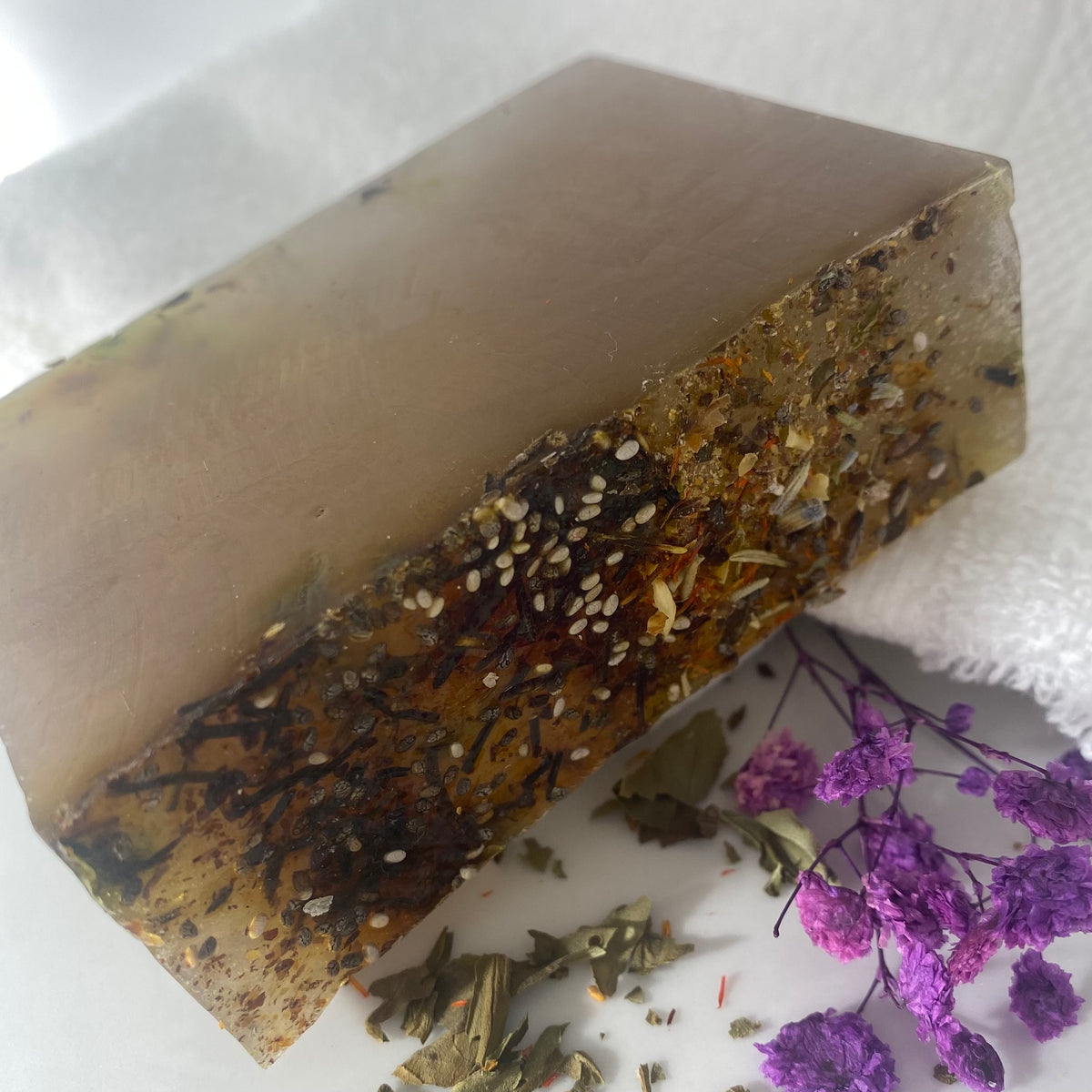Herb-y Hancock, Artisan Bar Soap with Herbs Galore! Unscented, Surfactant-free, Single Bar