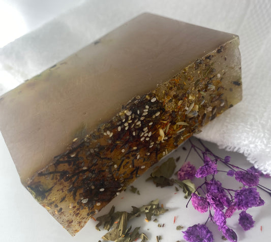 Herb-y Hancock, Artisan Bar Soap with Herbs Galore! Unscented, Surfactant-free, Single Bar